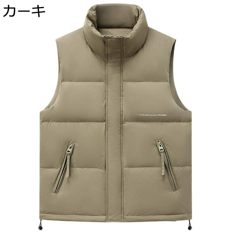 ダウンベスト 80ダウン 軽量 ウィンターベスト メンズ 春秋冬 ゴルフ 無袖 あったかい 蓄熱保温 ジッパー付き スタンドカラー ファスナーポケット ライト 撥水 チョッキ アウター 耐摩耗 普段着 ランニング 会社