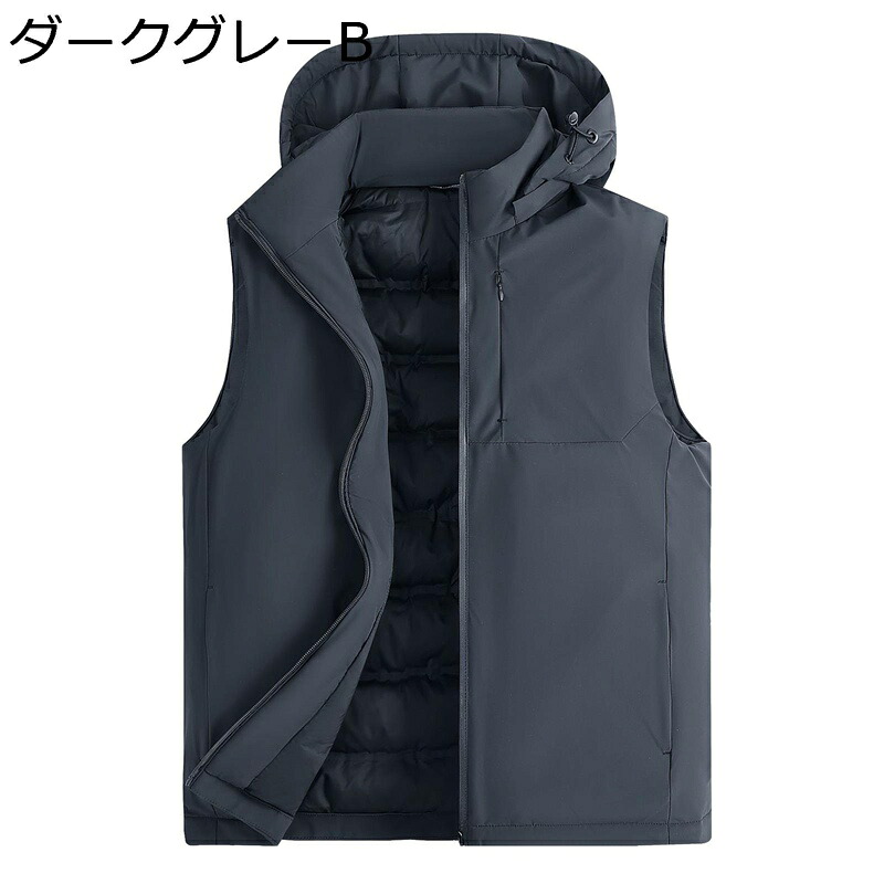 メンズ ダウンベスト L-6XL フード付き アヒル羽毛 男性 ダウンジャケット ノースリーブ チョッキ 軽量 無袖 おしゃれ あったか ゆったり 防寒 真冬対応 ジャケット トップス 服 アウトドア 日常着 ウオーキング