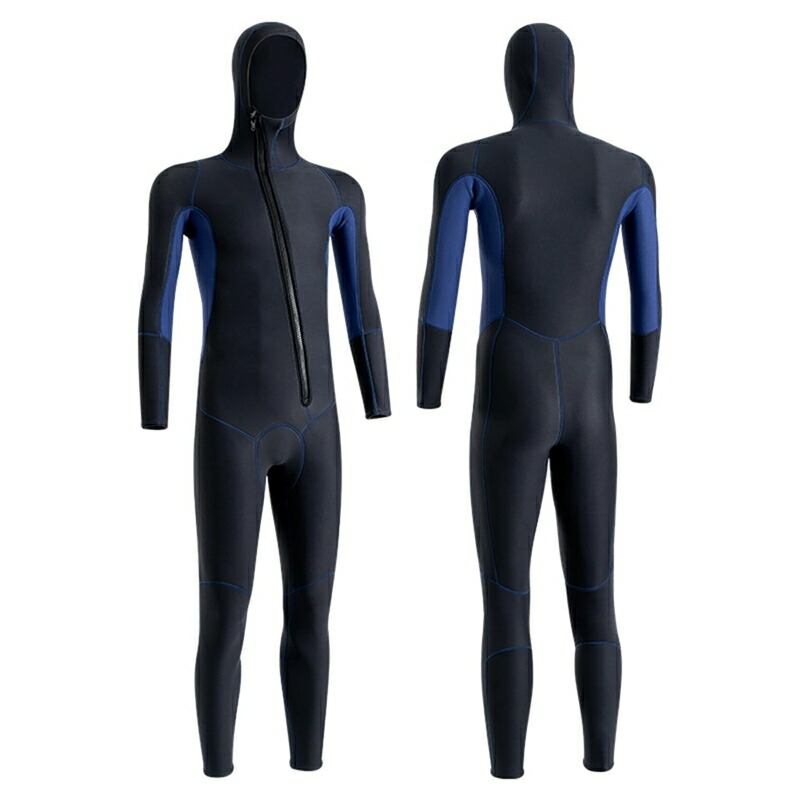 水着 フード付き フルスーツ メンズ 冬暖かい フルウェットスーツ ワンピース 快適 ネオプレン マリンスポーツ Swimwear 日焼け止め ダイビング スイミング ダイビング 磯釣り 3mm