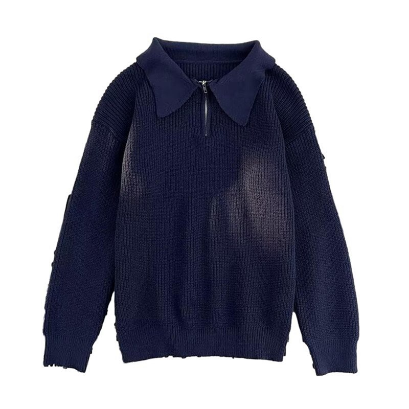 ニットセーター メンズ 長袖 プルオーバー スウェット 春服 秋服 冬服 ハーフジップ ゆったり スタイリッシュ カッコイイ 韓国風 ファッション コーディネート 上着 男性用 プレゼント カジュアル