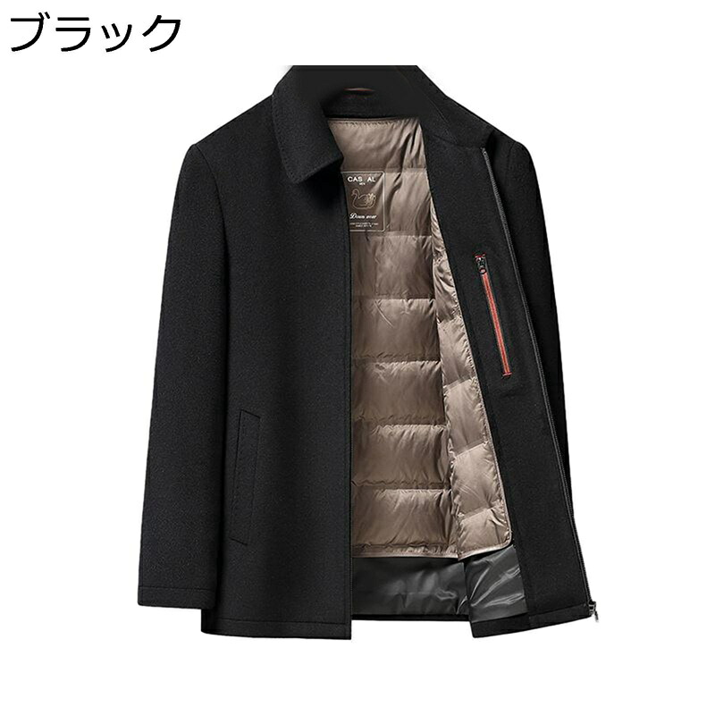 テーラードジャケット メンズ ビジネスジャケット ウール100% ダウンベスト付き ショート丈 春秋冬 チェスターコート ラシャ 防寒保温 ブレザー シンプル 仕事 オフィス 上着 ブルゾン クラシック｜ショップ郷上