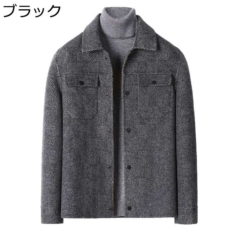 スーツジャケット ビジネス メンズ ウール チェック柄 テーラードジャケット 春秋冬 チェスターコート 防寒防風 ショート丈 大きいサイズ ファッション スリム 通学 旅行 カジュアル ブルゾン
