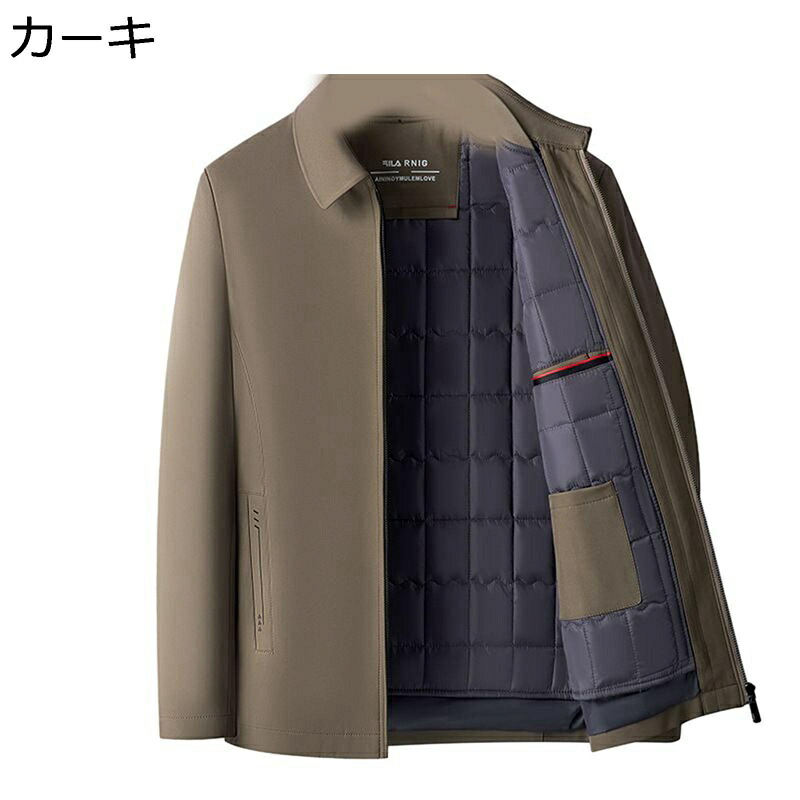 メンズ 中綿入れ上衣 中綿厚地の外套 上衣 綿服 あったかい 冬服 ウィンターアウター 肌付き付き添い人 ライトアウター 心地好い 衣嚢付き添い人 中年向け 普段着 座標 今めかしい