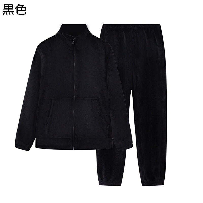 パジャマ フランネル レディース 冬 シニア ふわふわ ルームウェア 前開き 防寒 ポケット付き 暖かい ハイネック 長袖 上下セット 部屋着 厚手 柔らかい 肌に優しい 簡約 家族