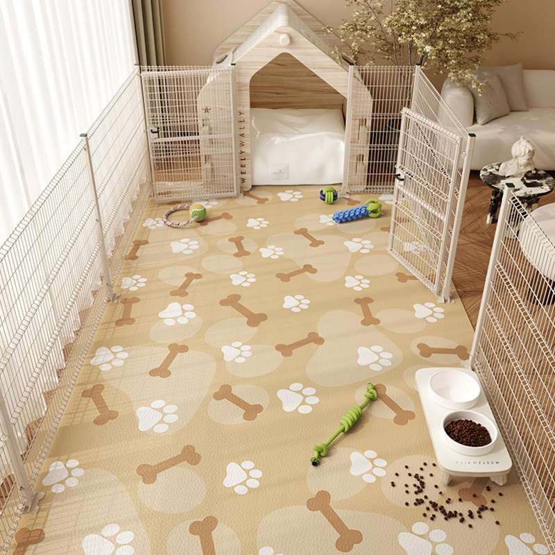 ペットマット トイレ下敷きマット フローリングカーペット 洗える 猫 犬 ペット用 防水マット 速乾 すべり止め 防臭防カビ 防音保温 大判サイズ フリーカット 大型犬用 ケージ用 可愛い 柄a 80