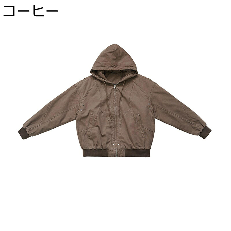 デッキジャケット フラットジャケット メンズ フード付き 春秋冬 ブルゾン アメカジ ジップアップ 裹起毛 コート アウター ゆったり おしゃれ ビックシルエット 街着 ストリート 普段使い 防風 防寒