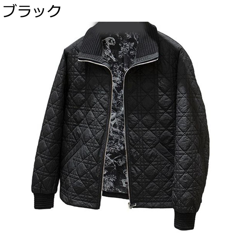 キルティングジャケット 中綿ジャケット メンズ 折り襟 ショート丈 秋 冬 長袖 防風 防寒 上着 シンプル 軽量 大人 ジャンパー 大きめ おしゃれ ブルゾン ビジネス カジュアル 通勤 通学 厚手|ショップ郷上