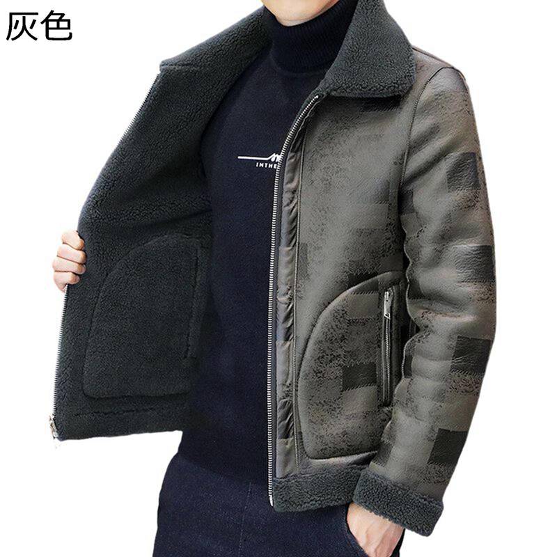 上衣 PUなめし革 メンズ 防寒厚地の外套 裏起毛 ボア上衣 保温上衣 冬服 冬物 撥水 防寒着 前掛け パッチワーク 烏兎冬 アウター ゆったり 成人男性用 御役目着 執務室