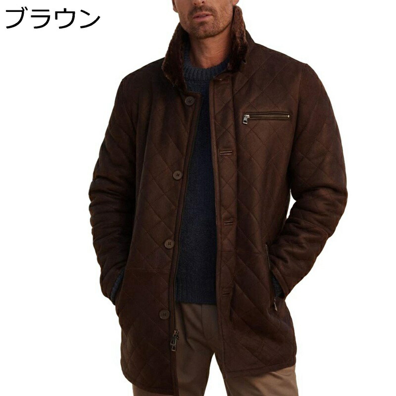 防寒コート 裏起毛 メンズ ジャケット PUレザー 保温ブルゾン 冬服 冬物 撥水 革ジャン 防寒着 秋冬着 ジャンパー アウター ゆったり 体型カバー 欧ベージュ風 多機能 男性用