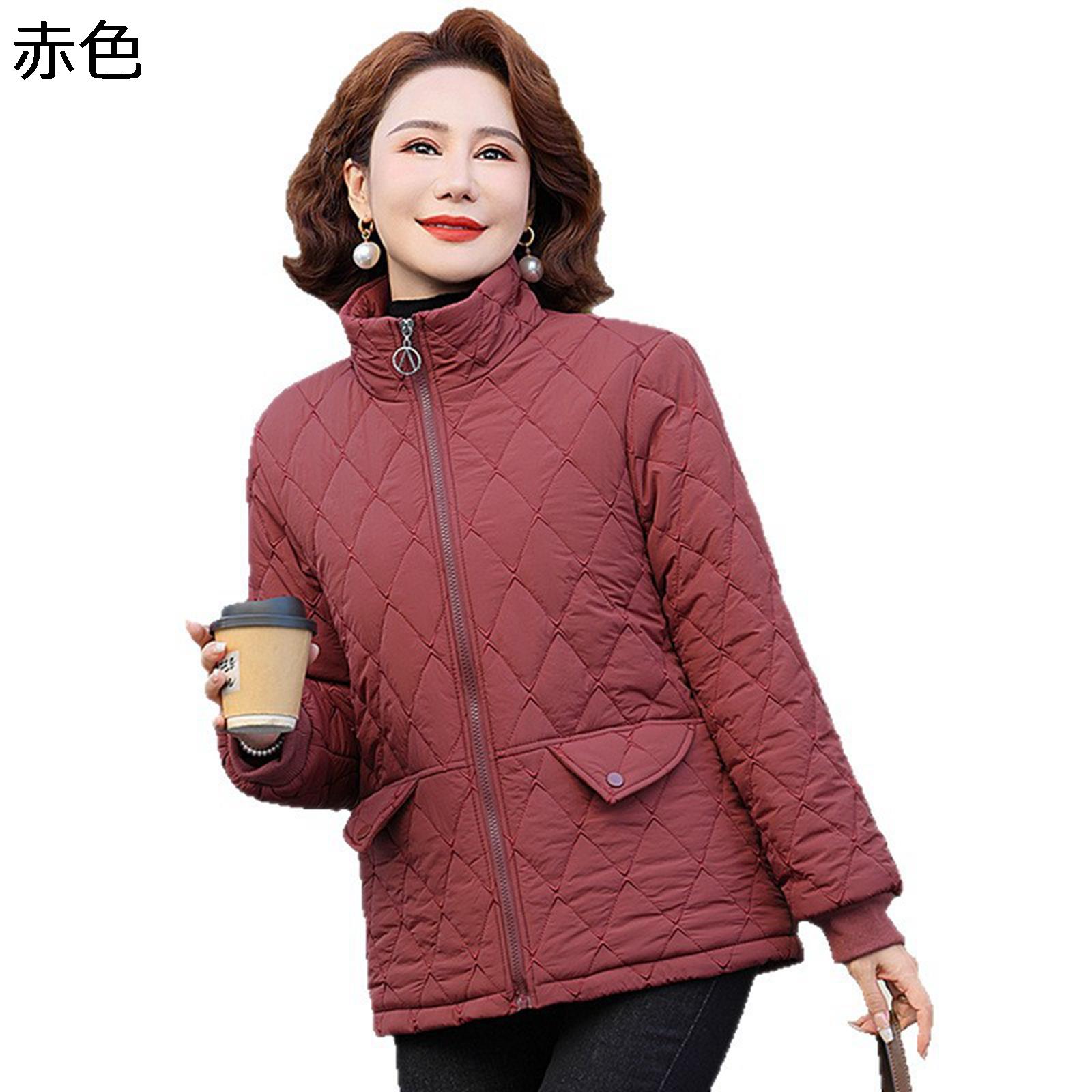 落ち込む厚地の外套 中綿上衣 レディース 前掛け 秋冬服 長袖 年がしら お年より 成人女性服 朦々たる 防寒上衣 心地好い ゆったり アウター トップス 中高年 敬老の日 母の日差し上げ物