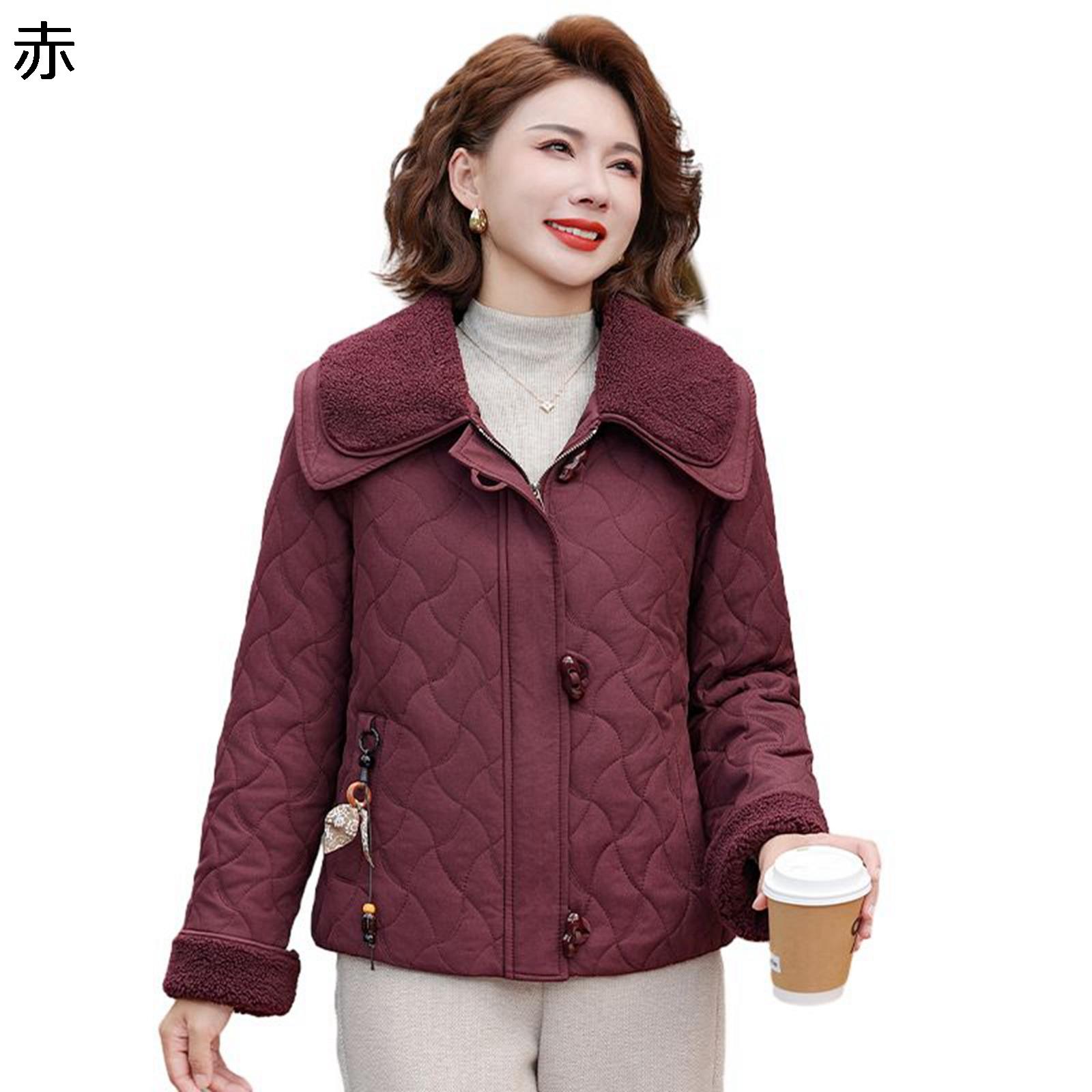 中綿コート レディース 冬用ジャケット シニア女性向け ショート丈 冬服 厚い 防寒 保温 中年 高齢者対応 ウィンターアウター 優雅 婦人 着やすい ファッション 母の日 通勤 お出かけ｜ショップ郷上