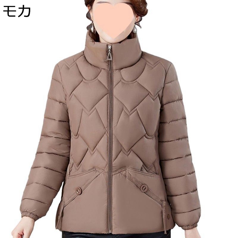中綿コート レディース 婦人服 ダウンコート 体型カバー 立ち襟 保温防風 防寒着 冬服 厚手 高齢者 シニア女性 お年寄り お母さん ウィンターコート シンプル ヴィンテージ ストリート