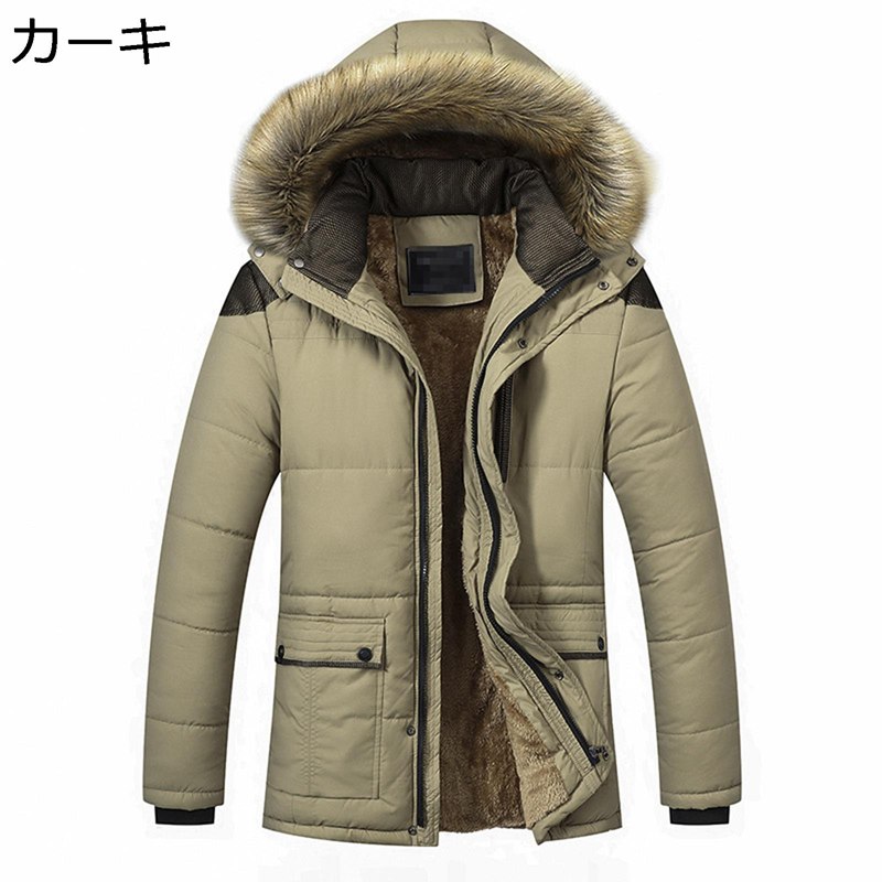 冬服 メンズ アウター モッズコート 中綿ジャケット ファー付きフード 中綿入れコート ブルゾン マウンテンパーカー ミリタリージャケット ハーフ丈 発熱 防寒 ボア裏地 トップス カジュアル もこもこ 作業着