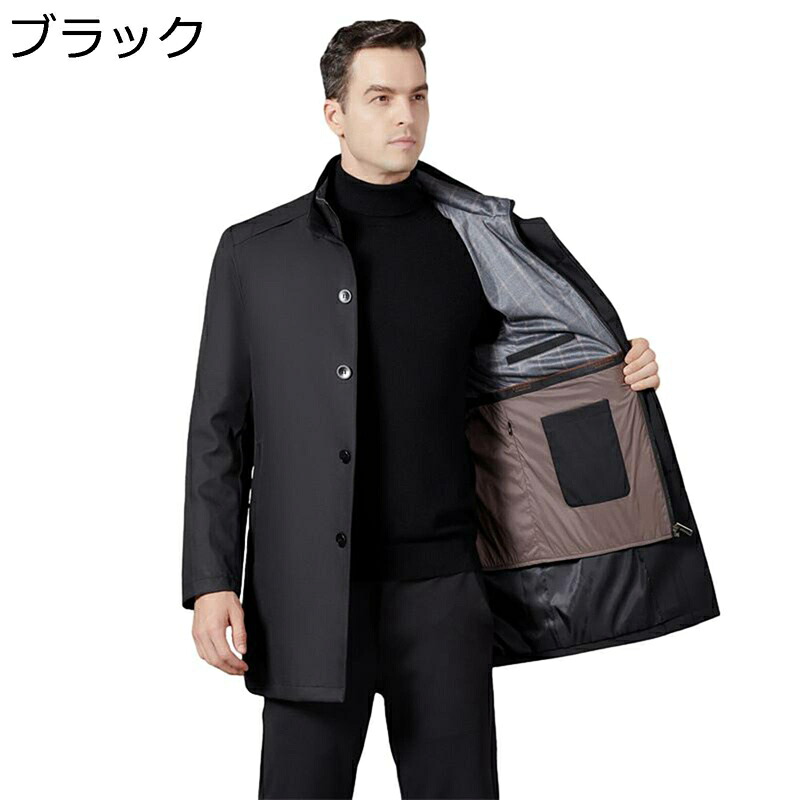 メンズ コート 中綿 保暖保温 ウィンタージャケット 厚い 暖か 秋 冬 ジッパー ハーフ丈 サイドポケット ファスナー アウター 紳士用 会社 オフィス 職場 ビジネス 大きいサイズ シンプル オシャレ