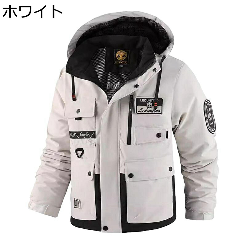 秋冬 メンズ 中綿ジャケット 厚手 防寒着 フード付き アウトドア ワークジャケット 保温 防寒対策 暖か ショート丈 綿服アウター カジュアル 作業 キャンプ 大きいサイズ