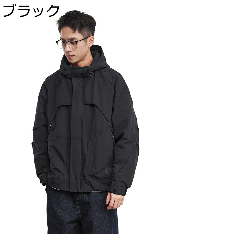 メンズ 中綿ジャケット フード付き 綿服 ワークジャケット 厚手 カジュアル ウインドブレーカー アウトドア 冬物 防風 防寒着 ショート丈 日常 ゆったり 大きいサイズ|ショップ郷上