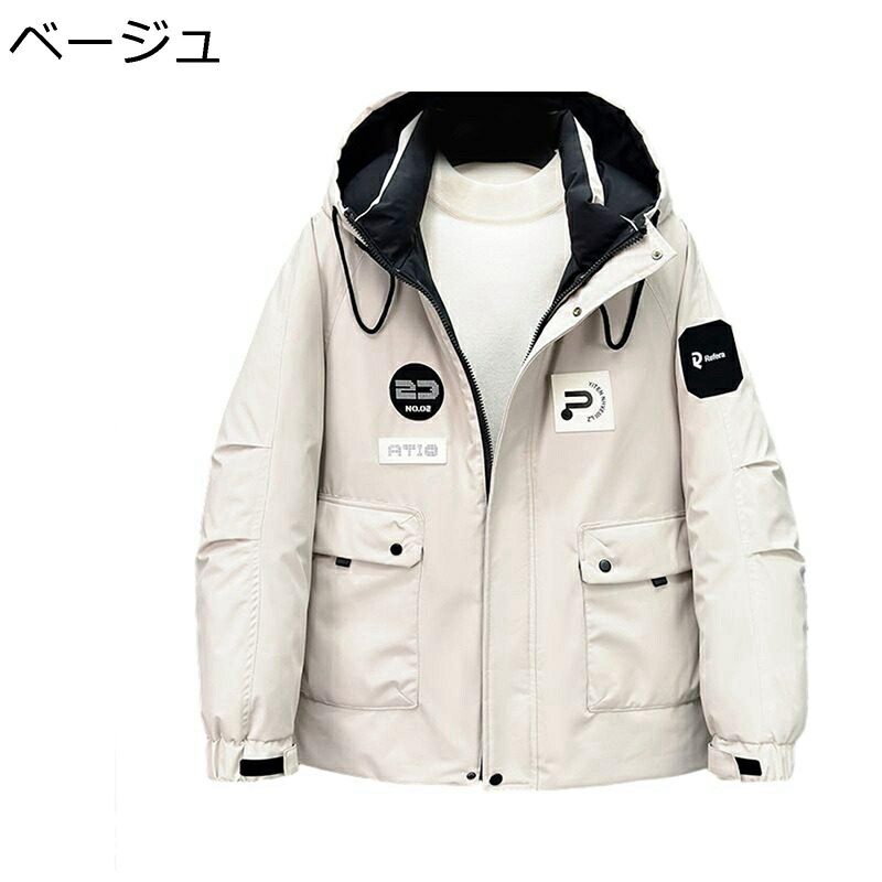 メンズ 中綿ジャケット ゆったり 冬用 ワークジャケット フード付き おしゃれ 撥水 防風 防寒着 アウター 大きいサイズ 綿服ブルゾン アウトドア 普段使い 通勤 通学 登山