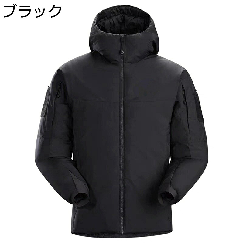 メンズ 中綿ジャケット 厚手 アウター 綿服ジャケット フード付き ミリタリー カジュアル 冬物 撥水 防風 防寒コート ショート丈 アウトドア 日常 通勤 通学 登山｜ショップ郷上