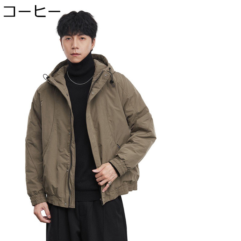 中綿ジャケット メンズ マウンテン ワークジャケット 冬 綿服アウター 厚手 フード付き 保温 防寒ブルゾン ゆったり ウインドブレーカー 日常 アウトドア キャンプ かっこいい|ショップ郷上