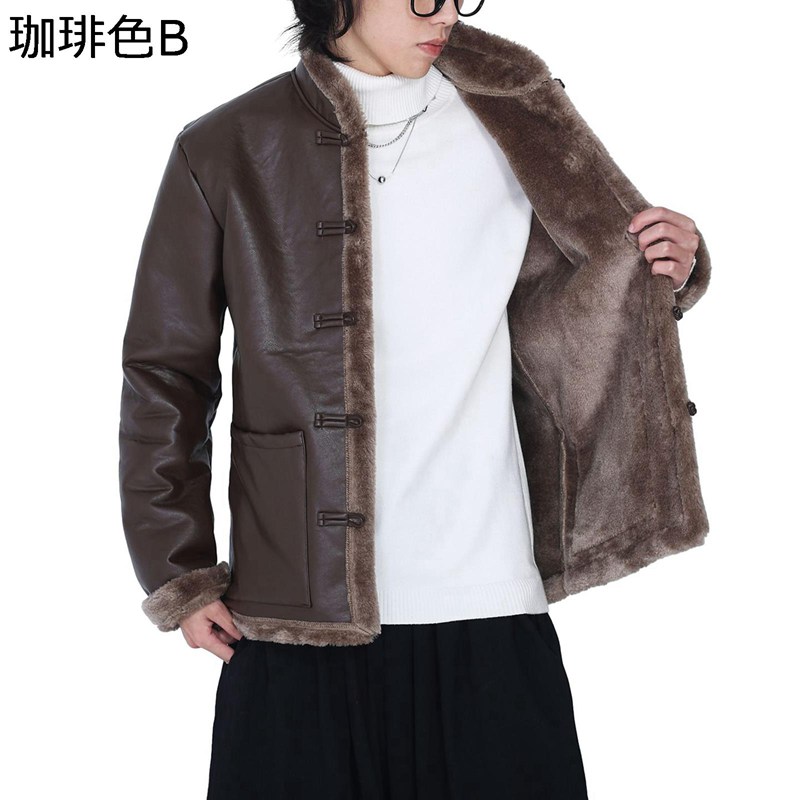 PUジャケット メンズ 中綿ジャケット チャイナ風 厚手 裏ボア ウィンター スタンドカラー 防風防寒 長袖 秋冬 チャイナボタン 柔らかい カジュアル 通勤 通学 トップス 大きめ 唐装 民族調|ショップ郷上