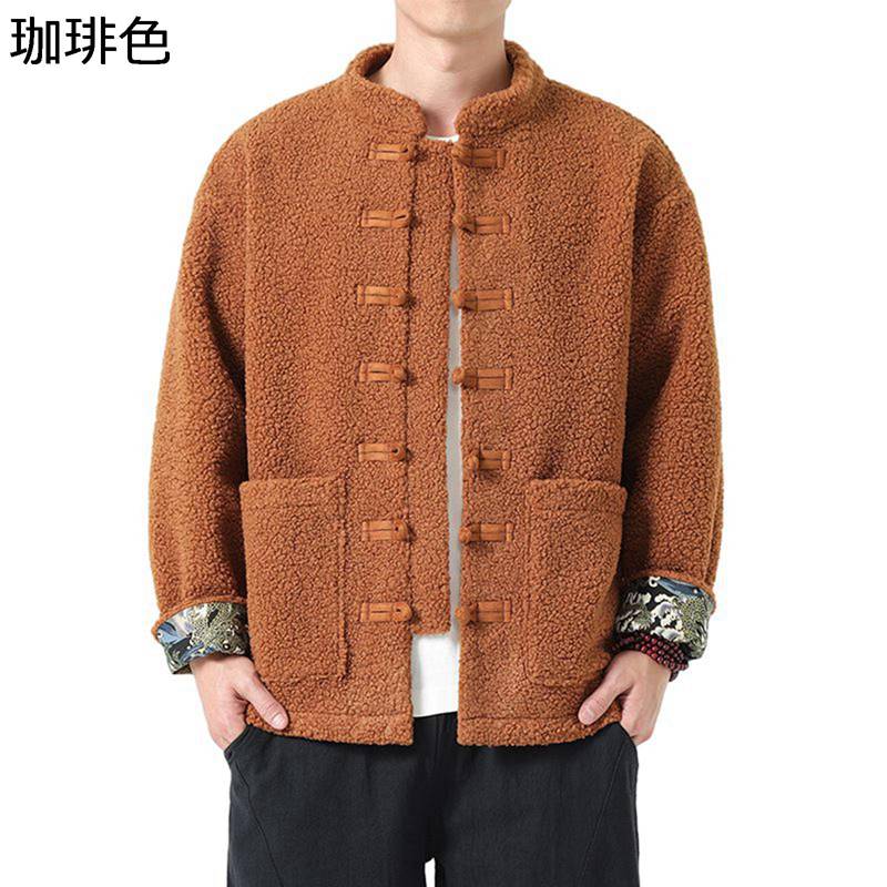 チャイナ服 中綿ジャケット メンズ 中華服 コーデュロイ 唐装 龍柄 立ち襟 カジュアルジャケット 防風 防寒 厚手 チャイナボタン 柔らかい 長袖 アウター レトロ風 カジュアル 通勤 通学 秋 冬