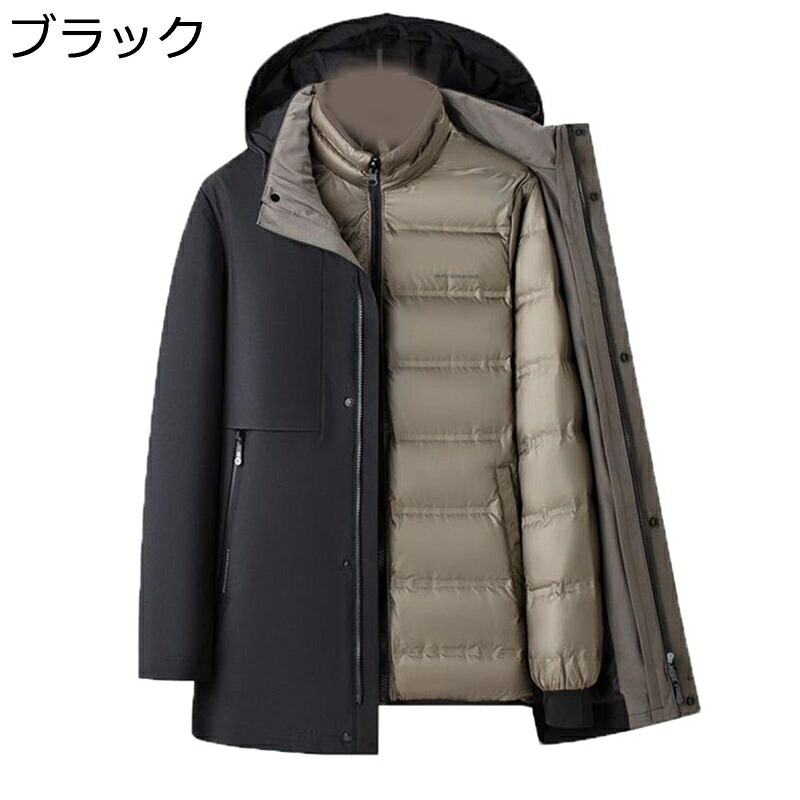 M-5XL グースダウンジャケット メンズ 商行為 落ち込むラインドライヴ取りはらい可 アウター 防寒打つ手 無地 立ち襟 防風 2way M-5XL 朦々たる ともし火 保温性 生あたたかい 防寒 分かりやすい 成人男性 冬服 通い OL 商行為向け