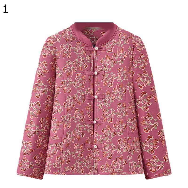 中綿コート 綿入れジャケット レディース 冬服 シニア女性向け 厚い 防寒 あったか 花柄 総柄 ウィンターアウター 高齢者対応 中年 体型カバー 婦人着 ファッション 敬老の日 普段着