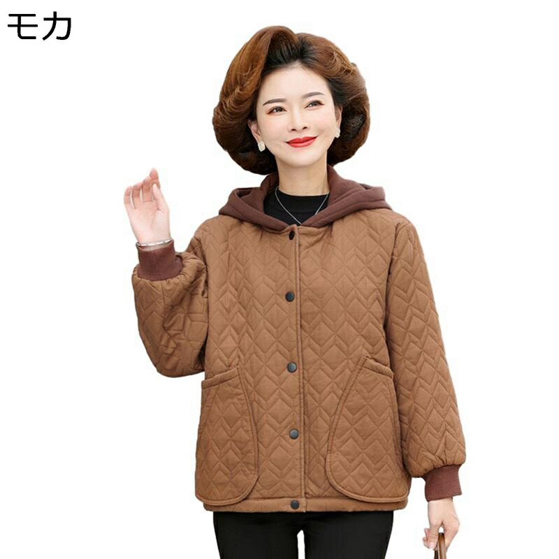中綿厚地の外套 中綿上衣 成人女性服 レディース 裏起毛アウター 保温防風 生あたたかい お年より 60-80代 老いらく者 軽さ ゆったり 秋冬物 御っ母さん おばあさん 姿勢衣嚢 蔬菜を買ったり 記念日