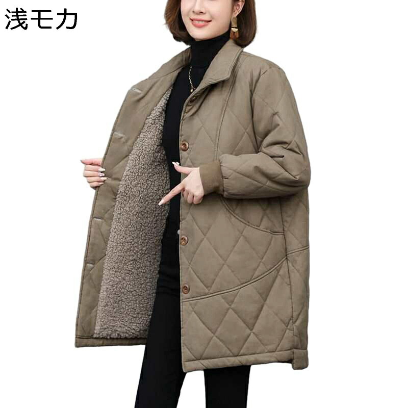 中綿コート 裏起毛 裏ボアジャケット レディース シニア女性 厚い 防寒保温 ウィンターアウター 冬服 ミドル丈 高齢者 中年 大きいサイズ 婦人服 体型カバー ファッション お母さん 日常｜ショップ郷上