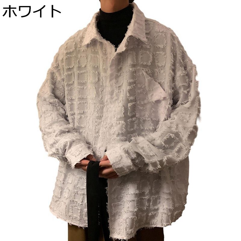 チェックシャツ メンズ 裏起毛 厚手 襟付き カジュアル ダメージ加工 上着 ボタンダウン もこもこ 分厚い 長袖 カジュアルシャツ おしゃれ アウトドア スポーツ ビッグシルエット 春秋服