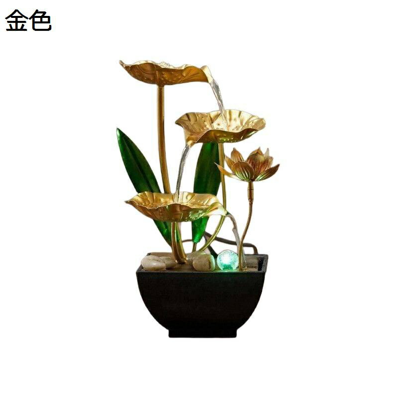卓上噴水 噴水 荷葉 置物 インテリア デスクトップ噴水 室内噴水 流水 工芸品 開運 癒し リラックス 家の装飾 リビングルーム ヨガ 瞑想に最適 オーナメント 開店祝い オフィス プレゼント ギフト