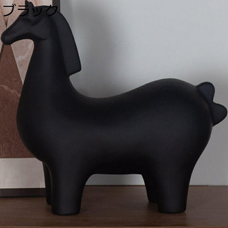 馬 置物 2026年 午 干支 風水グッズ 陶器 北欧風 動物 インテリア 雑貨 シンプル 縁起物 風水アイテム オーナメント 彫像飾り 店飾り 書斎 デスクトップの装飾 リビングルーム オフィス