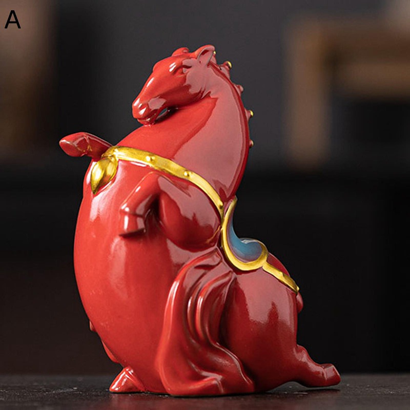 馬 置物 干支 午 セラミック製 ミニ インテリア小物 かわいい 癒しグッズ お守り 開運祈願 富と幸運 運気改善 卓上飾り 装飾品 工芸品 誕生日プレゼント オフィス 卒業式 お礼 書斎 記念日