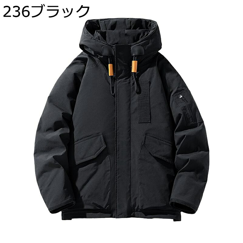 フライトジャケット メンズ カーゴ フード付き パーカー トレンチジャケット 腰丈 ゆったり 中綿入り 防寒 防風 快適 動きやすい カジュアル レイヤード可能 冬 デート 仕事 通勤 通学