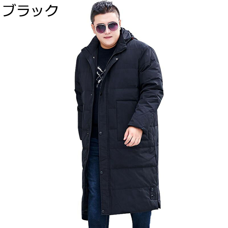 ダウンコート メンズ ロング丈 大きいサイズ お父さん 10XL ダウン350 フェザー コート 軽量 防風 保温 防寒着 着脱簡単 上着 型崩れしにくい 日常 散? 冬服 ファッション 多季着用