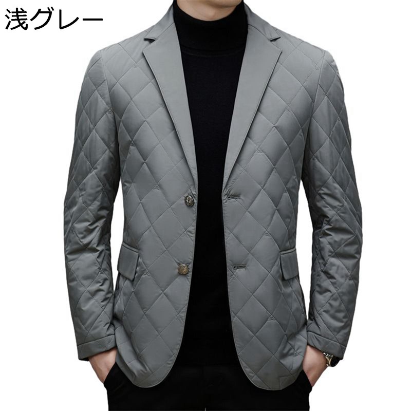 中綿入り口・入口上衣 メンズ ダブル襟 40代 腰丈 薄中綿 冬服 商行為 キルティング上衣 保温 スーツアウター成人男性 防寒 無地 防風 好いたらしい 動き分かりやすい 会う約束 事務室 出張 通い