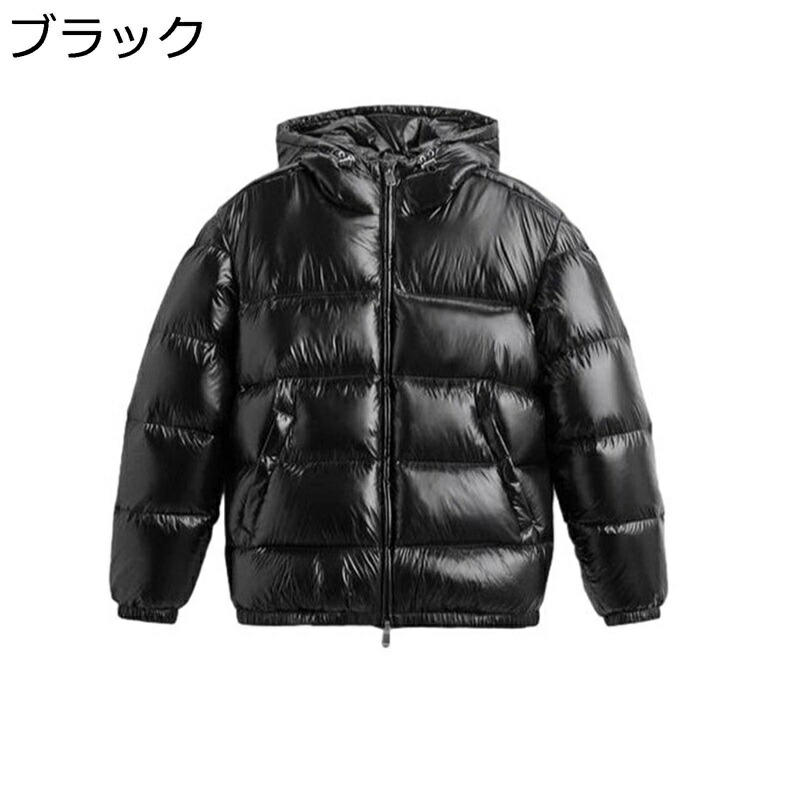 光沢 メンズ 中綿ジャケット フード付き 厚手ジャケット 防水 ショート丈 通勤 中綿アウター 保温 カジュアル 防寒 アウター 軽量 動きやすい 冬服 ゆったり スタイリッシュ アウトドア 欧米風