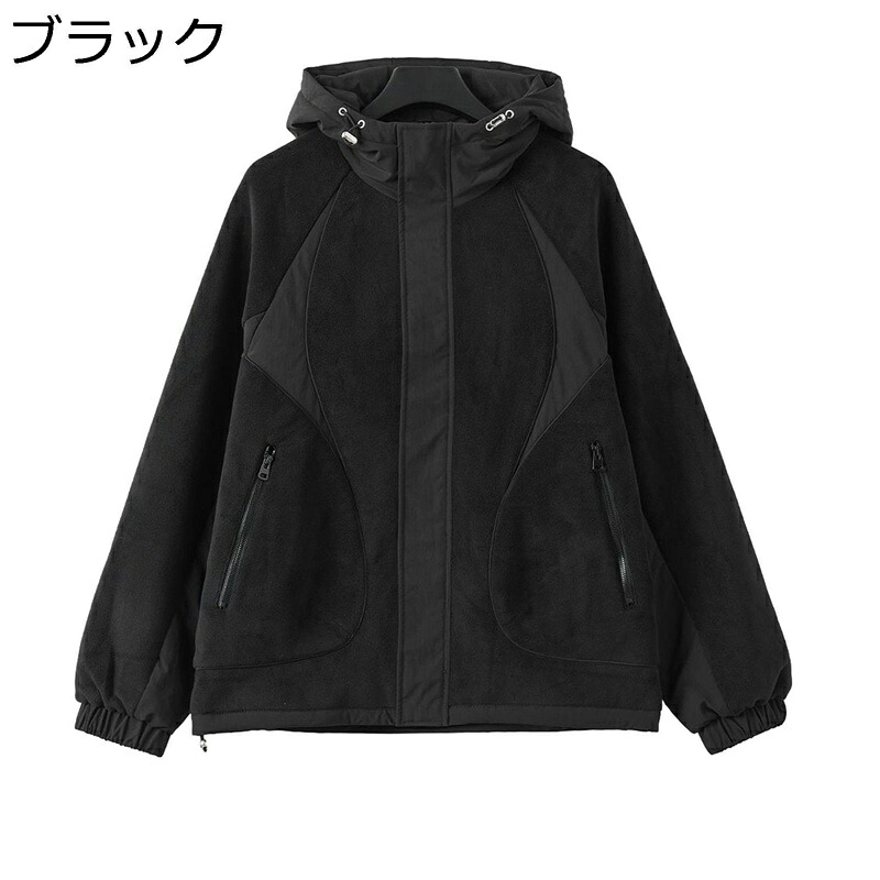 ボアジャケット メンズ フード付き 裏起毛 サイドポケット ショート丈 サイドポケット もこもこ 防風 3D立体裁断 ワークウェア 欧米風 耐摩耗 無地 おしゃれ 登山 オフィス お出かけ 冬|ショップ郷上