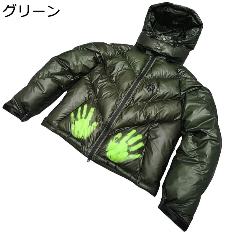 中綿ジャケット 男性用 PUレザー ユニセックス 色が変わる ルーズ ジップ 厚手 フード 防寒着 ジャケット デイリー 中わた アウター シンプル 軽い 冬服 ストリート系 スタイリッシュ アウトドア