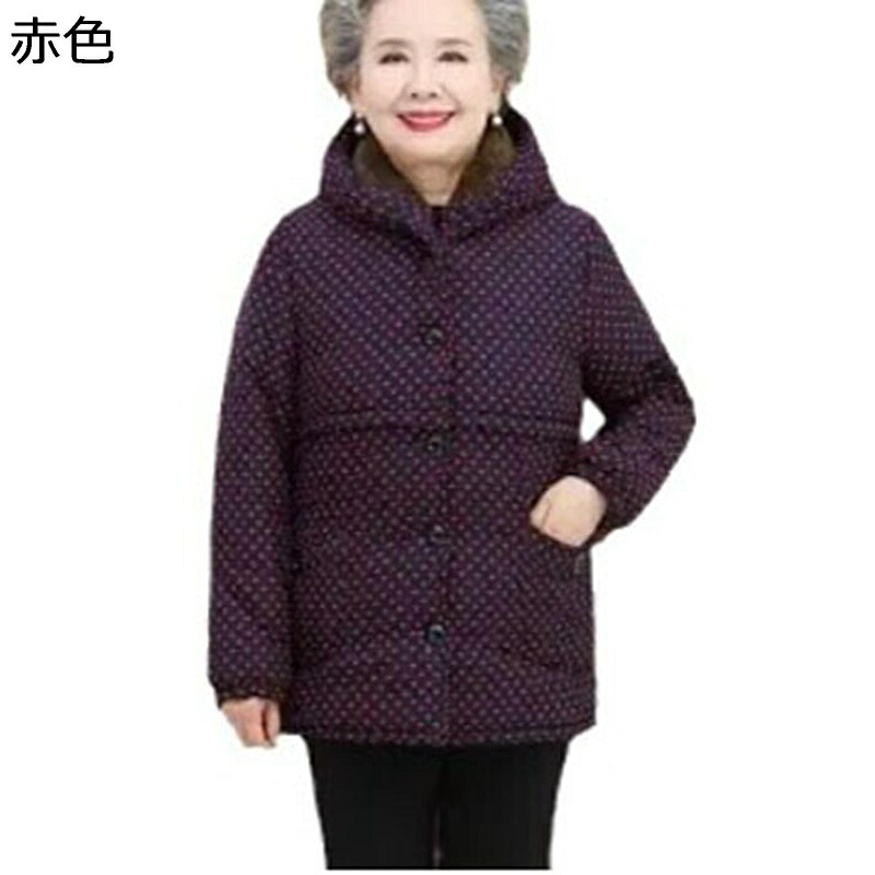 綿入れジャケット 中高年 レディース あったか 暖か ボリューム襟 ドット柄 モコモコ 冬物 裏起毛コート 羽織り アウター ゆったり お出かけ オフィス 大人 60代 70代 お婆ちゃん 敬老の日 プレゼント
