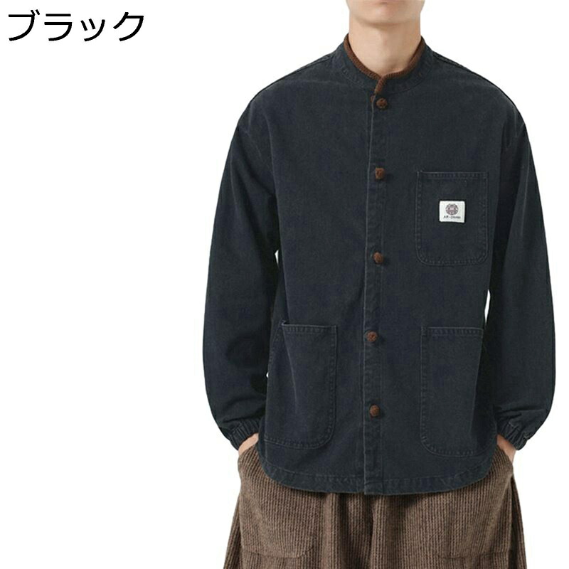 チャイナ風 厚手シャツ ジャケット メンズ 中華服 防寒防風 暖かい チャイナボタン 柔らかい 長袖 ワーク 無地 大きめ アウター 中国風 ウィンタージャケット お出かけ カジュアル 春秋服 上着