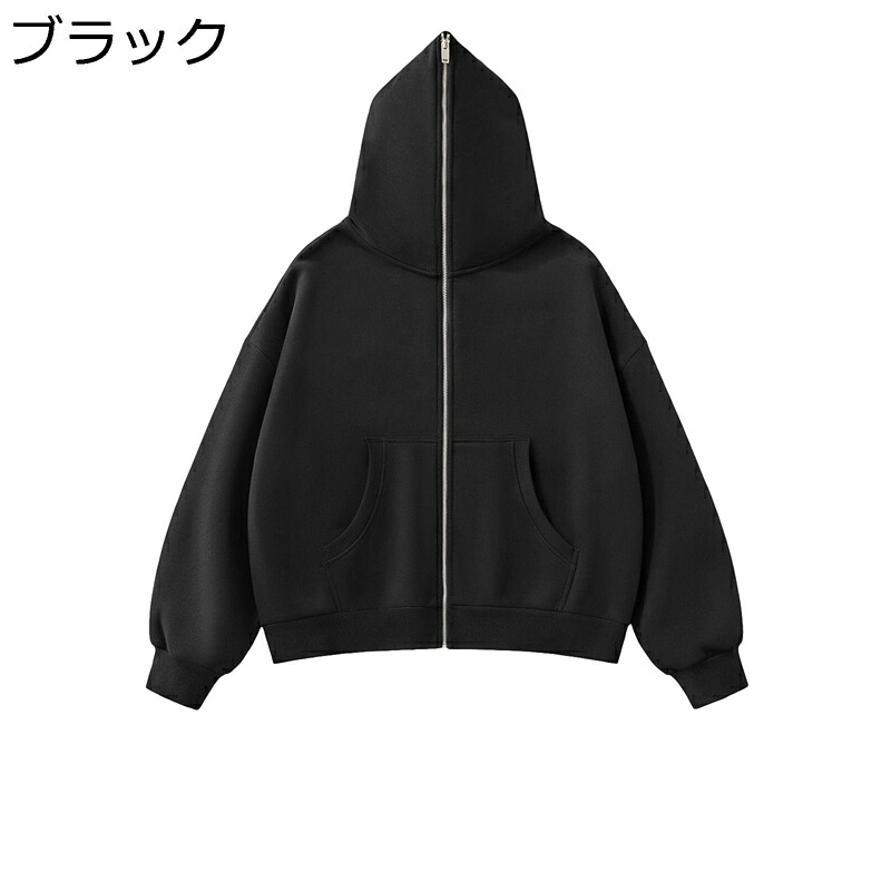 ジップ パーカー バック メンズ 前開け フード付 無地 ポケット付き ショートアウター 春秋冬 ジャケット カジュアル コート 裹ボア ヒップホップ カーディガン 韓国 bf ユニセックス スポーツ トラベル