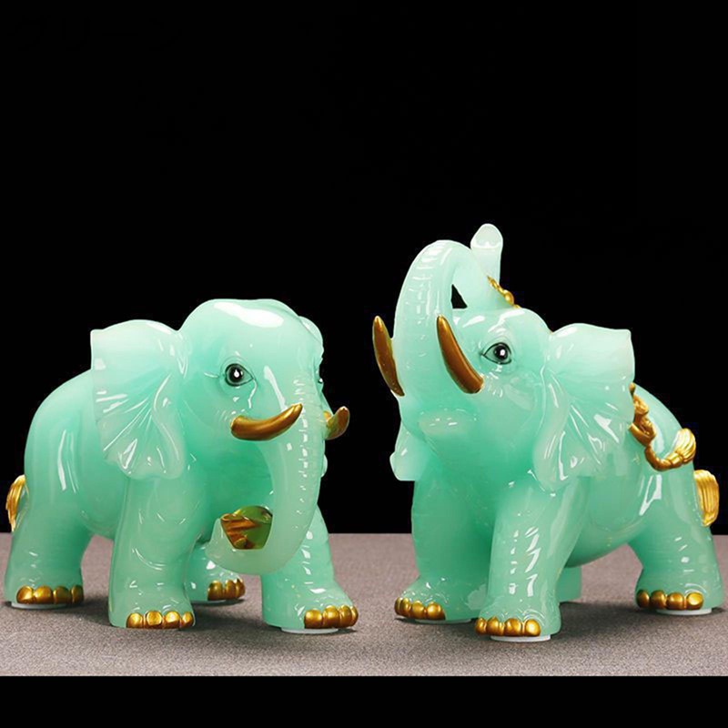 一対 ペア 象 置物 風水グッズ 動物 縁起物 オブジェ シンプル インテリア 商売繁盛祈願 癒しグッズ 雑貨 鎮宅 財運 玄関置物 運気アップ オーナメント お守り リビングルーム 工芸品 オフィス