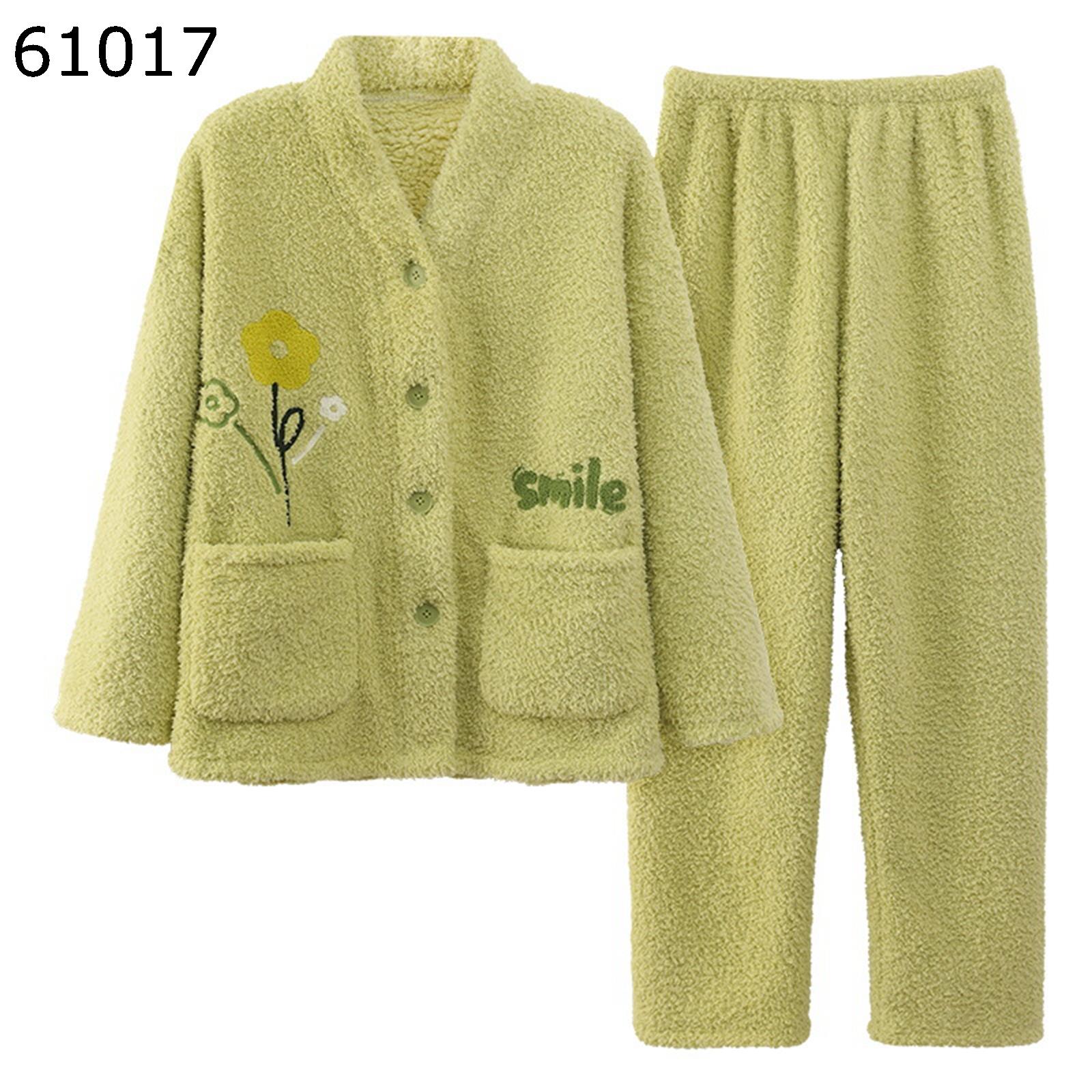 ルームウェアセット 冬用 パジャマ レディース 長袖 ロングパンツ 上下セット フランネル もこもこ 家着 寝間着 厚手 保温 あったか ナイトウェア ゆったり 気持ちいい おしゃれ インナー・下着・ナイトウェア-パジャマ-レディース