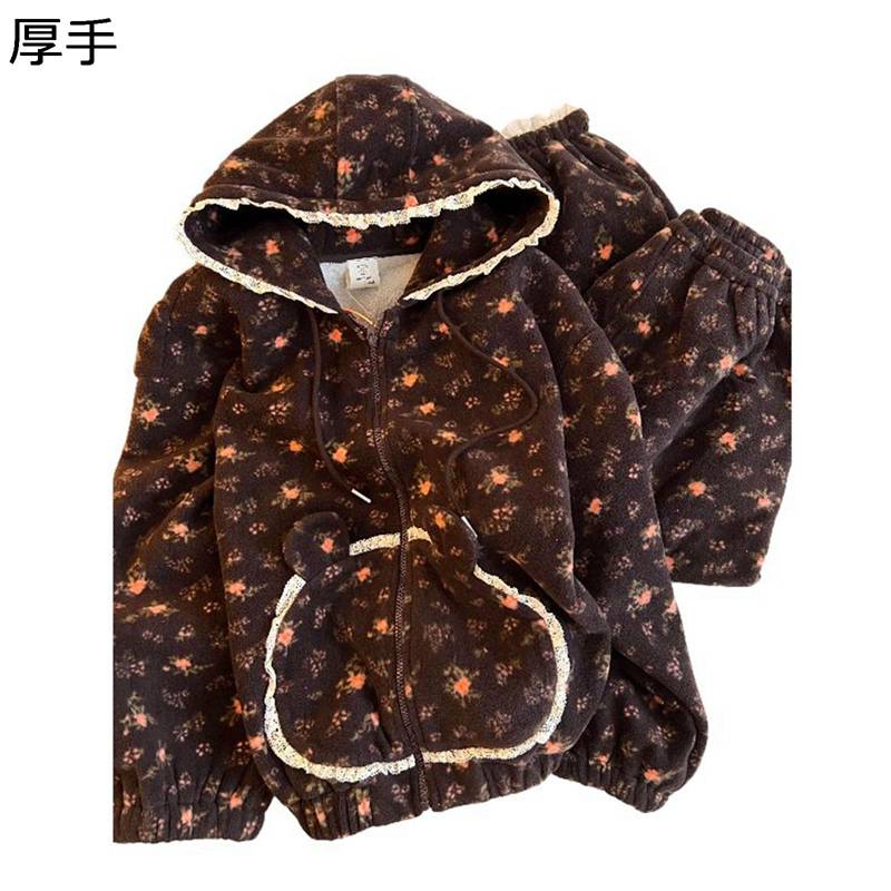 冬 レディース パジャマ ルームウェア フランネル 厚手 フード付き ジップアップパーカー 上下セット カジュアル 肌に優しい 長ズボン 部屋着 寝巻き ナイトウェア 防寒 暖か ワイド｜ショップ郷上