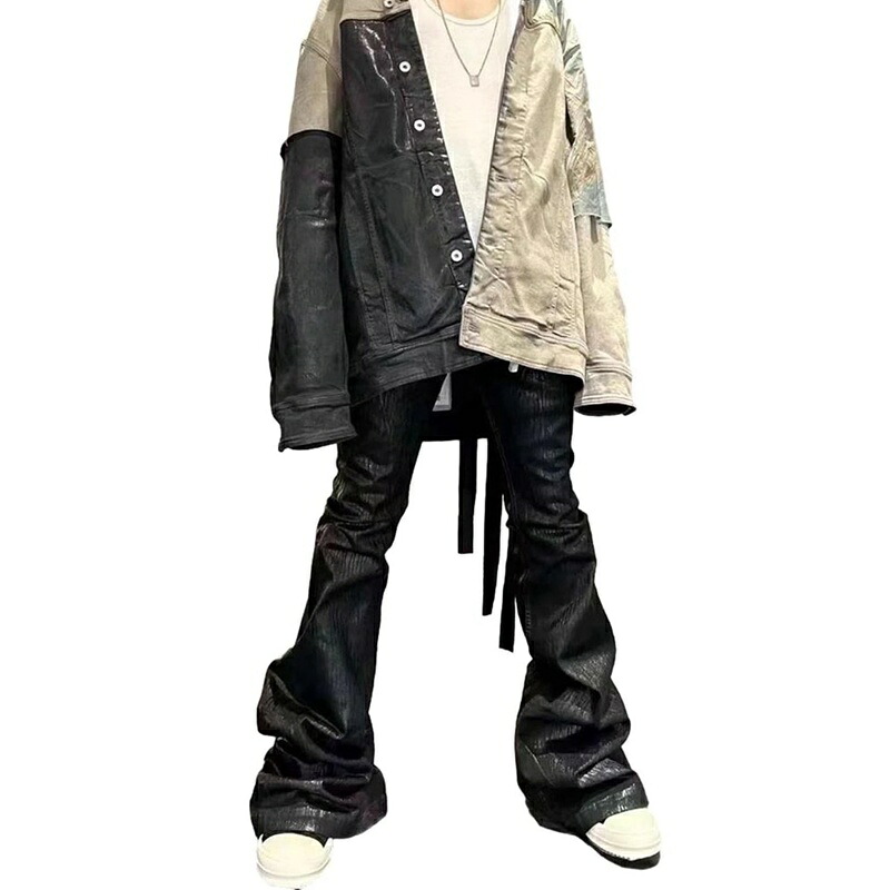 ベルボトム フレアパンツ メンズ ジーンズ デニムパンツ 裾広がり ワイド ヴィンテージ 個性的 原宿 服と相性が良い アメリカ風 春 夏 秋 カジュアル モード系 かっこいい コーディネート|ショップ郷上