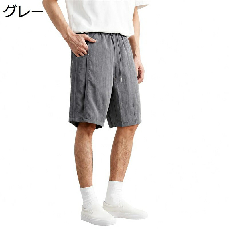 二分の一ズボン下 メンズ 夏 遊撃手ズボン下 リネン混 麻 冷やりとした 5分丈 広々とした ゆったり 引っ切り無い 心地よい 半ズボン 酉の方角天然ゴム 紐付き 通気性 吸汗速乾 格好のいい 無地 大層らしい大きさ 栗鼠 御部屋着