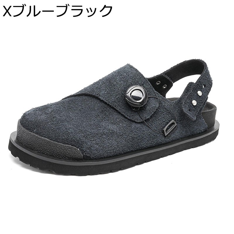 メンズ かかとなし 2way 置き目毛革 下駄 サンダル 革靴 商行為家庭用スリッパ 事務室サンダル 防滑 履き分かりやすい 静音 ドライビングシューズ 大層らしい大きさ 旅する 勤務場所用 室内 足ムレ押しとどめる 低手向かい 脚長