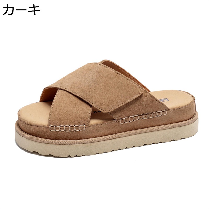 クロスストラップ スエードクロス調 サンダル メンズ 厚底 男女兼用 スエードクロス 神通力磁気テープ パステル色の 上滑り打ちきり 軽さ 消臭 古典派音楽 勤務場所用 心地よい 余暇 通い お出かけ 夏用 コーデ