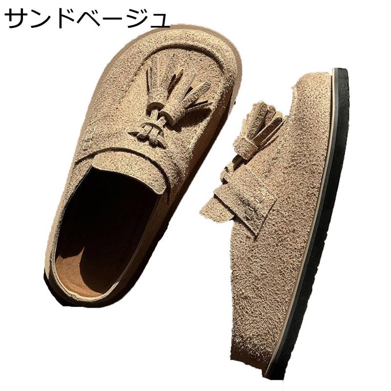 メンズ 商行為シューズ スリッポン 下駄 なめし革サンダル タッセル 厚底 商行為家庭用スリッパ 防滑 歩き分かりやすい 耐久 ドライビングシューズ お出かけ 転靴 普段履き 事務室 足ムレ押しとどめる 低手向かい 脚長